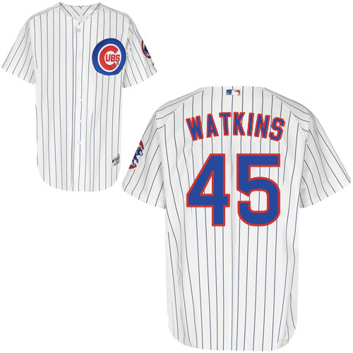 Logan Watkins #45 MLB Jersey-Chicago Cubs Men's Authentic Home White Cool Base Baseball Jersey